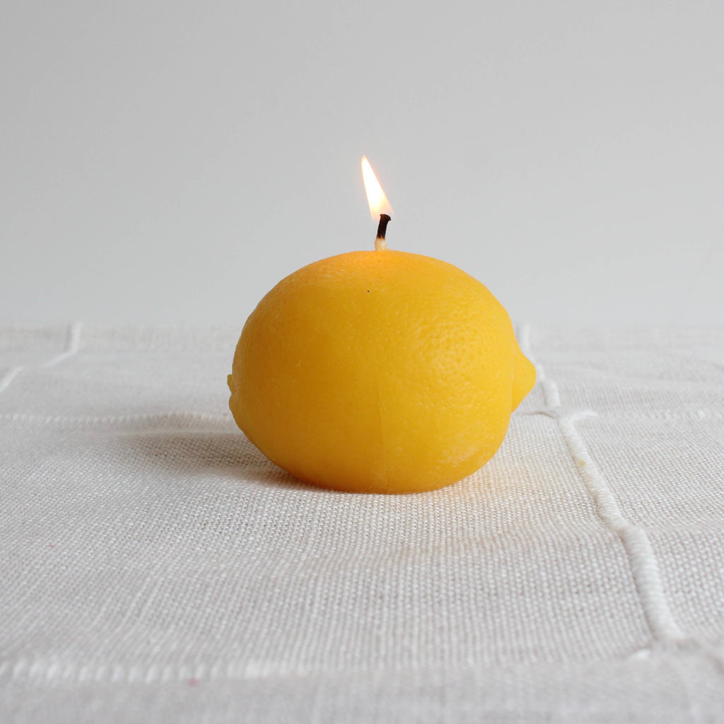 Large Lemon Beeswax Candle