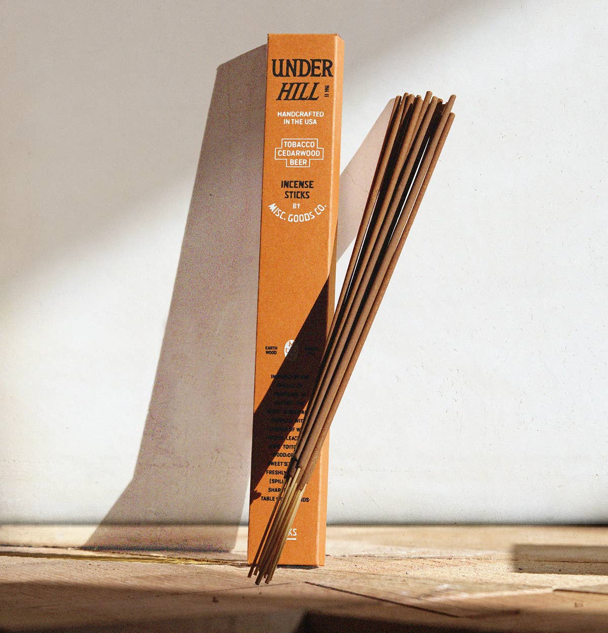 Underhill Incense Sticks – Tobacco, Cedar & Ale | Slow Burning, 20-Pack