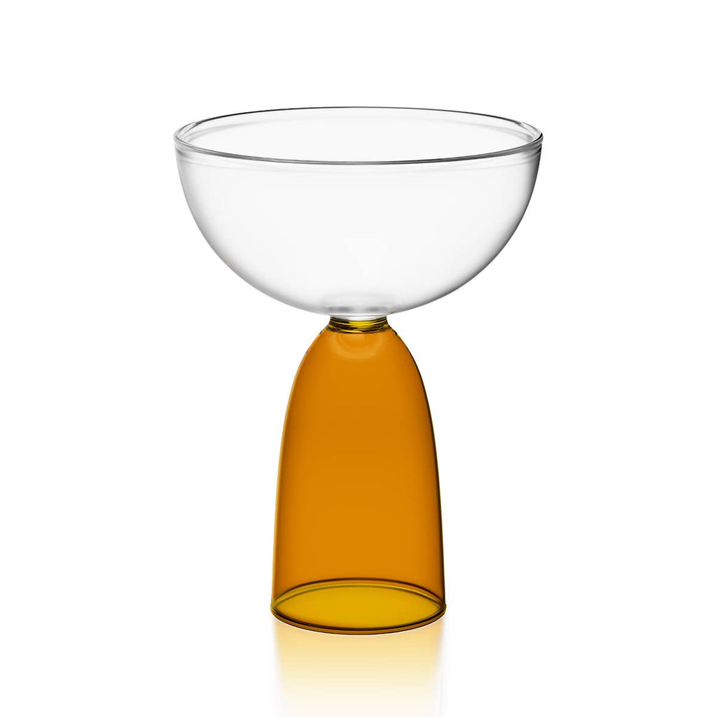 Coupe Clear and Amber Cocktail Liquor Glass