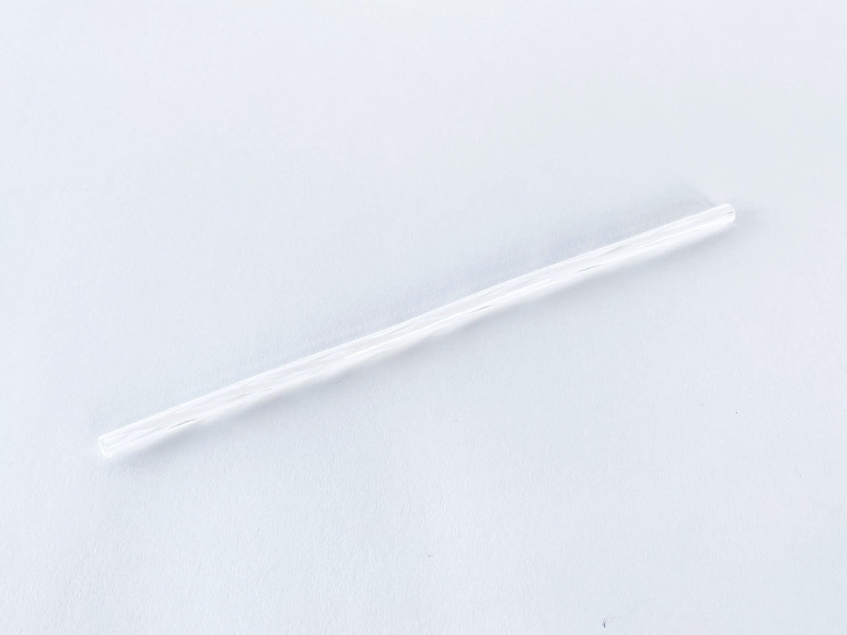 White and clear twisted glass straw