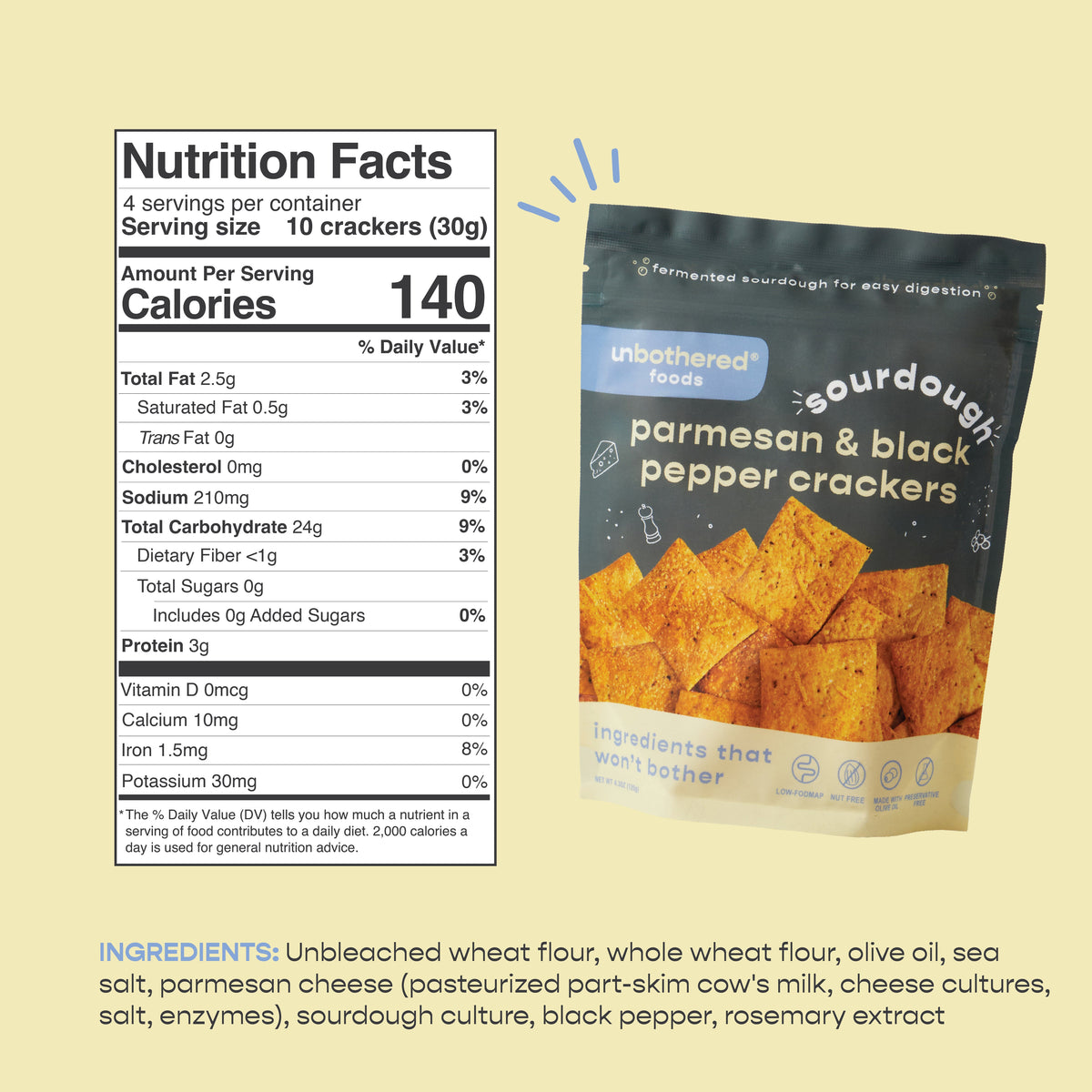 Parmesan & Black Pepper Crackers nutrition facts