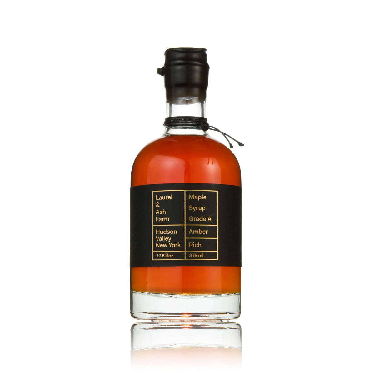 Laurel & Ash Farm Amber maple syrup 375ml glass bottle