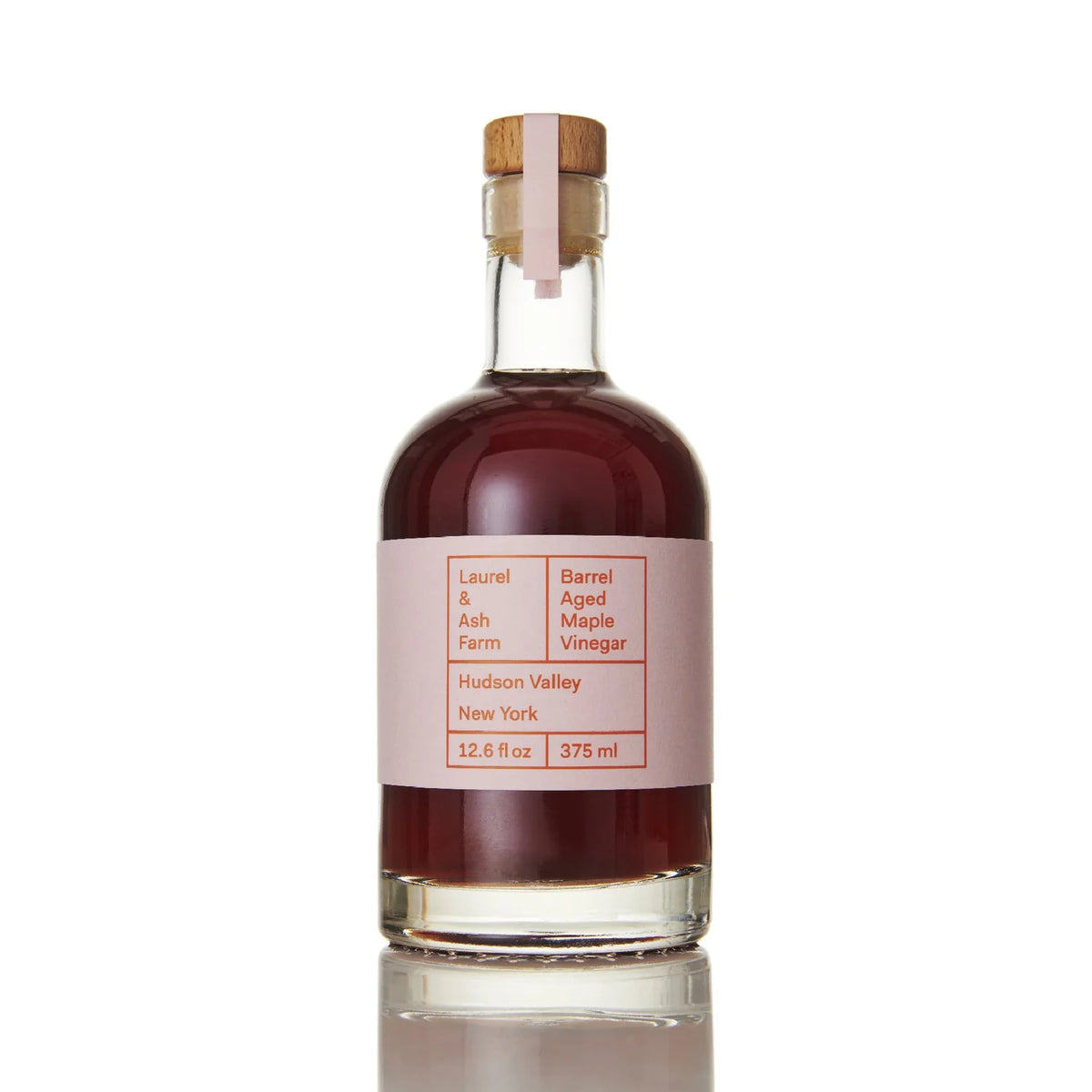 Laurel & Ash Farm barrel aged maple vinegar 375ml bottle