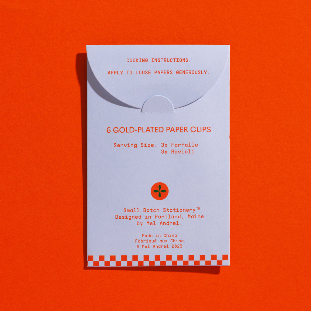 Pasta Paper Clips - Ravioli + Farfalle