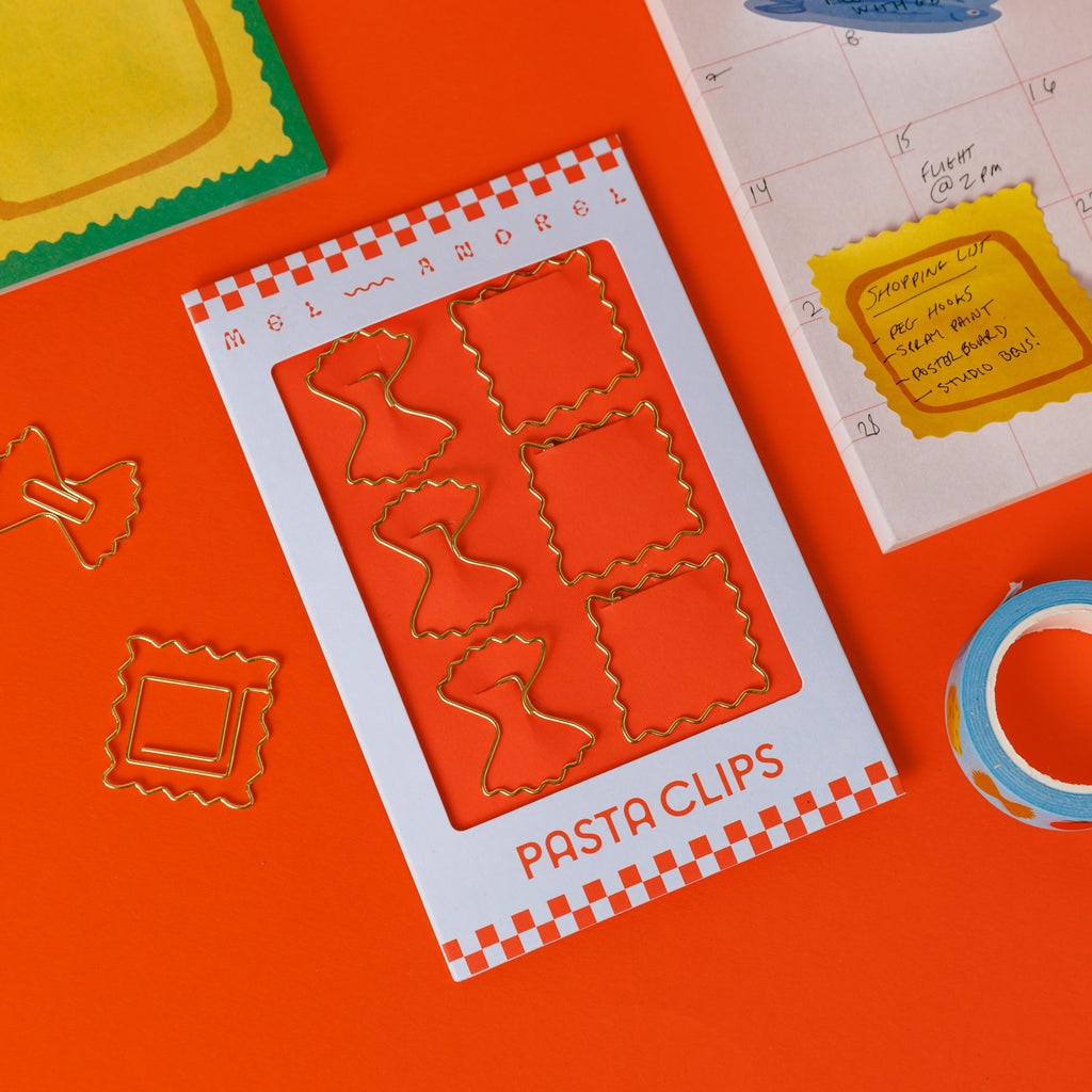 Pasta Paper Clips - Ravioli + Farfalle