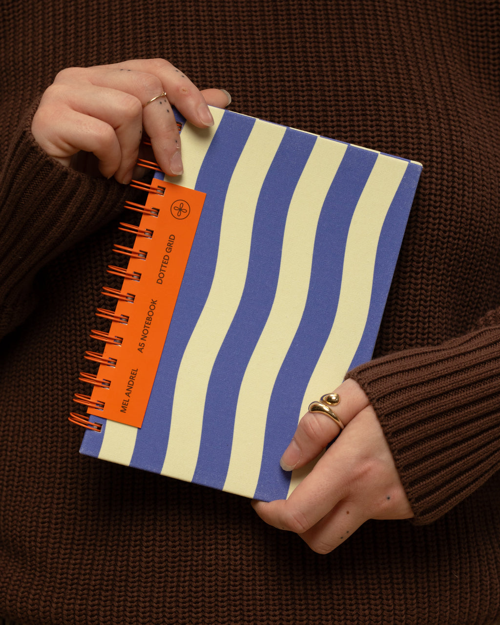 Mediterranean Stripes A5 Dot Grid Notebook