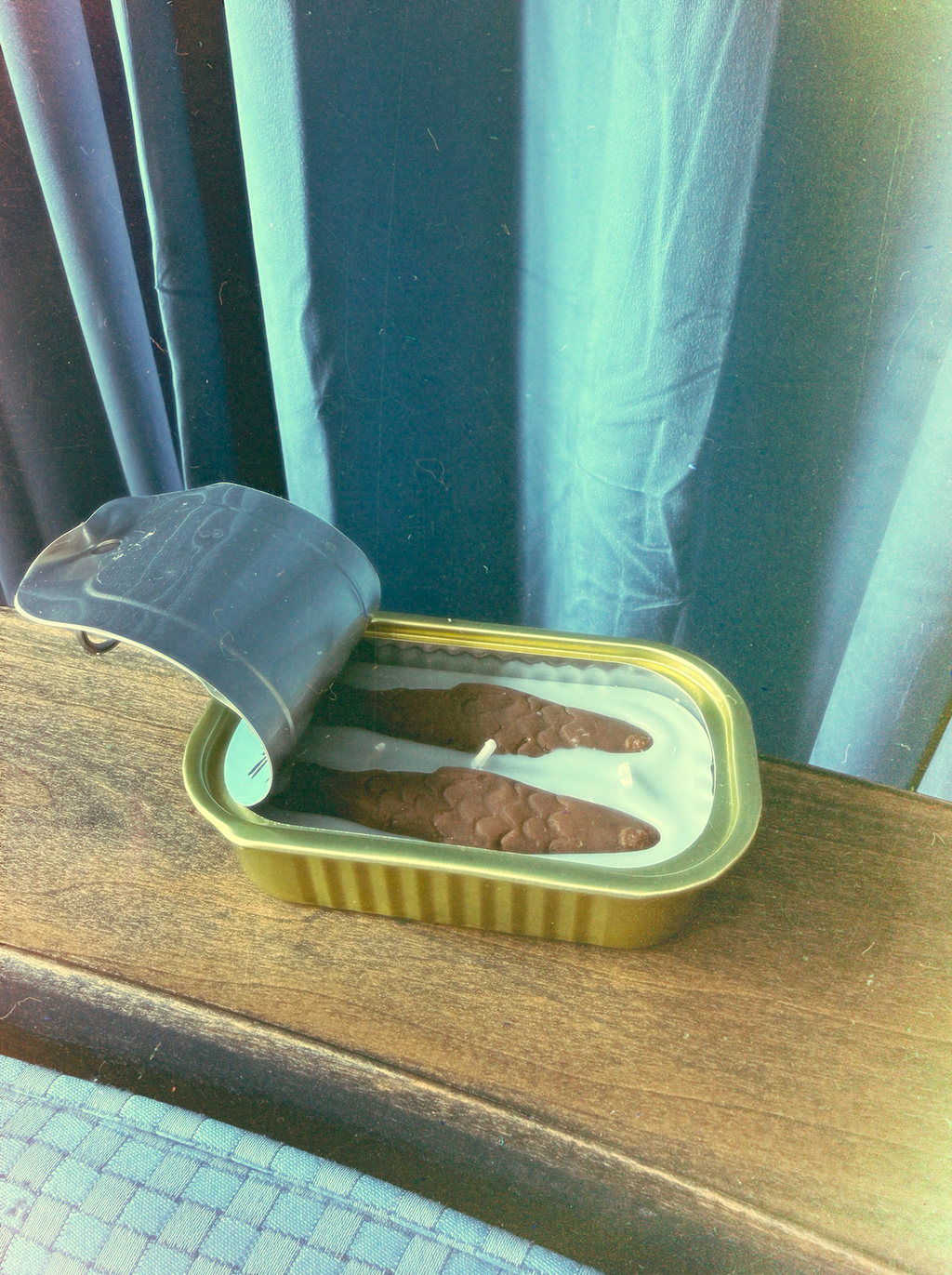 Enoki Forest Tinned Fish Candle detail