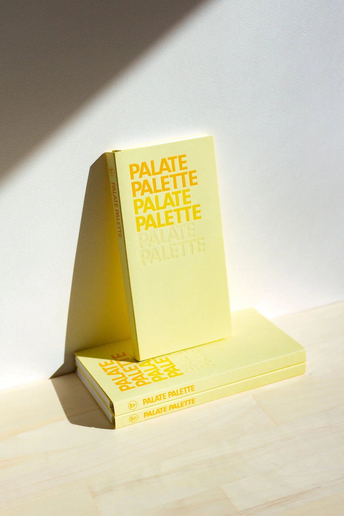 Palate Palette YELLOW cookbook by The Taste Curators, spiral-bound with foil cover