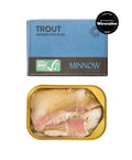 Minnow Smoked Trout tin and carton