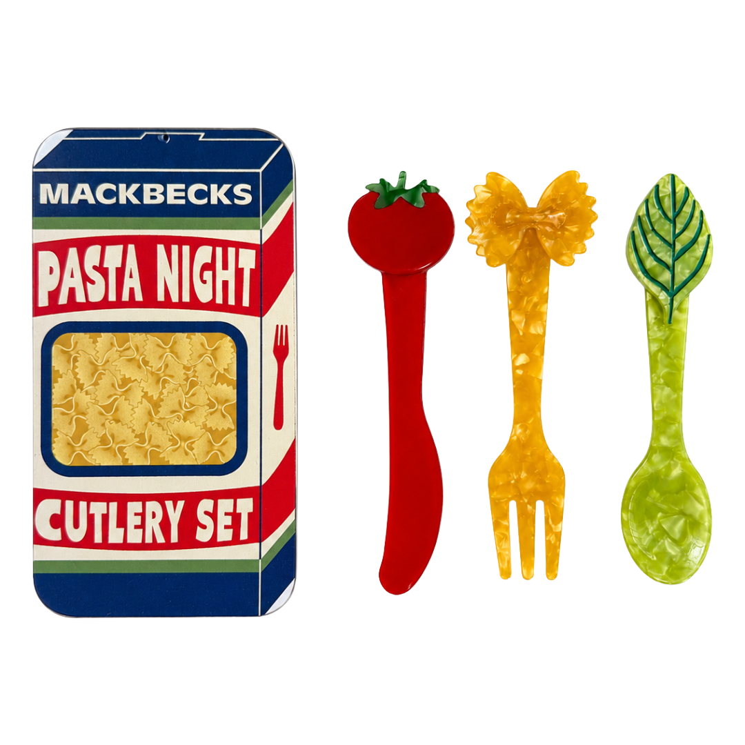 MackBecks Pasta Night Cutlery Set with tin