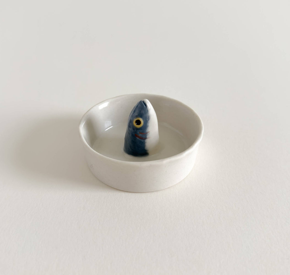 Hand-Painted Porcelain Sardine Bowl - Head